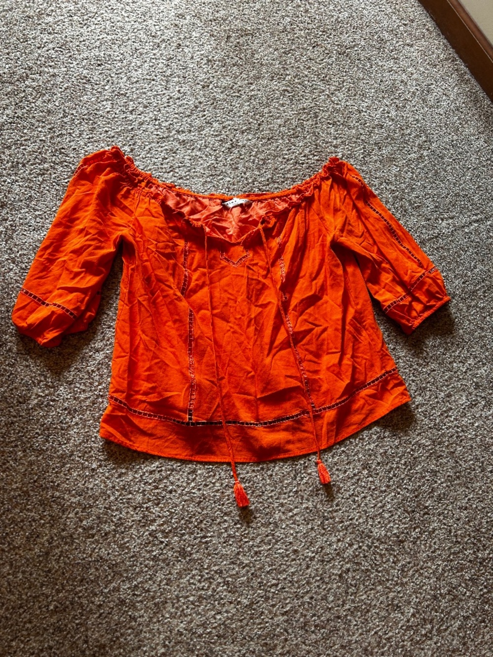 Trina Turk boho short  3/4 sleeve top shirt XL